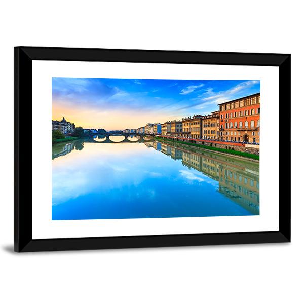 Carraia Medieval Bridge Canvas Wall Art-3 Horizontal-Gallery Wrap-25" x 16"-Tiaracle