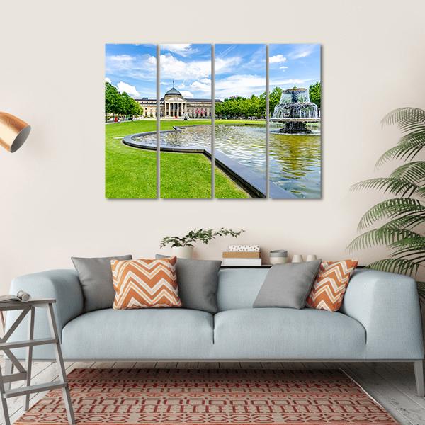 Casino Kurhaus Of Wiesbaden Canvas Wall Art-4 Horizontal-Gallery Wrap-34" x 24"-Tiaracle