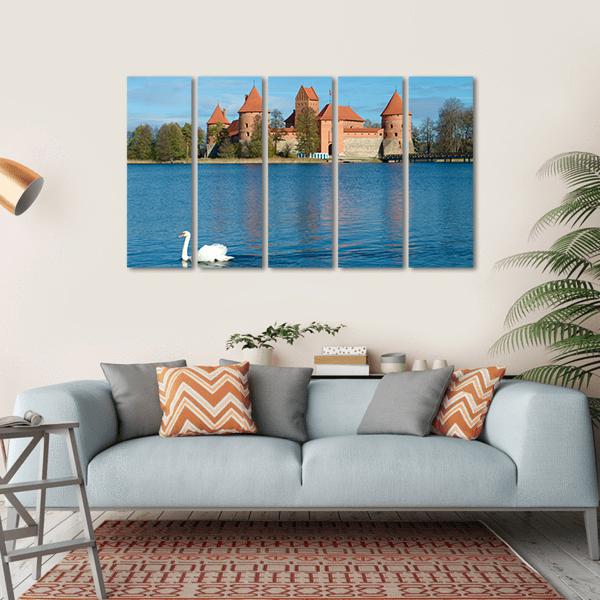 Castle Of Trakai Lithuania Canvas Wall Art-5 Horizontal-Gallery Wrap-22" x 12"-Tiaracle