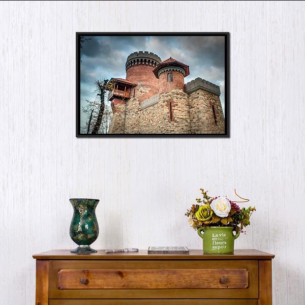 Castle Of Vlad Tepes Canvas Wall Art-3 Horizontal-Gallery Wrap-25" x 16"-Tiaracle