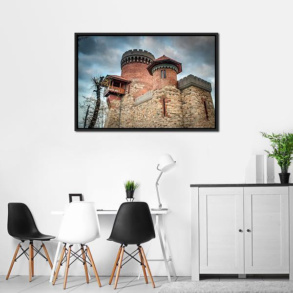 Castle Of Vlad Tepes Canvas Wall Art-3 Horizontal-Gallery Wrap-25" x 16"-Tiaracle