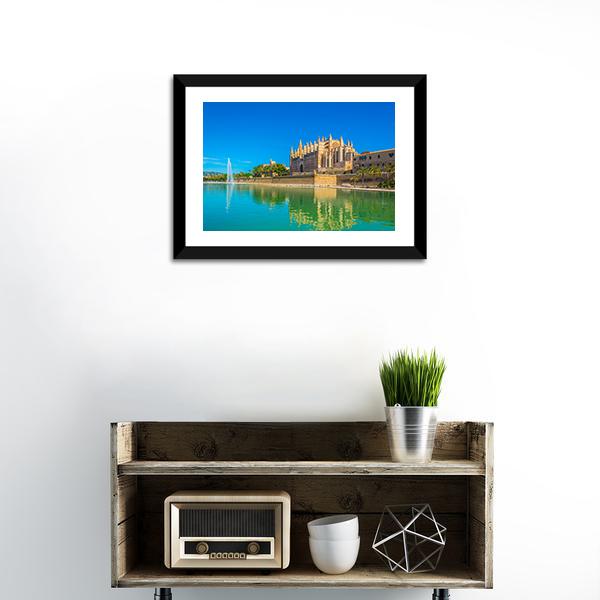 Catedral de Mallorca Spain Canvas Wall Art-3 Horizontal-Gallery Wrap-25" x 16"-Tiaracle