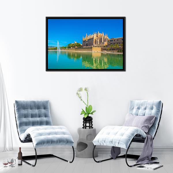 Catedral de Mallorca Spain Canvas Wall Art-3 Horizontal-Gallery Wrap-25" x 16"-Tiaracle