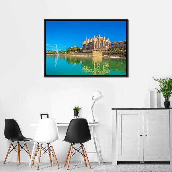 Catedral de Mallorca Spain Canvas Wall Art-3 Horizontal-Gallery Wrap-25" x 16"-Tiaracle