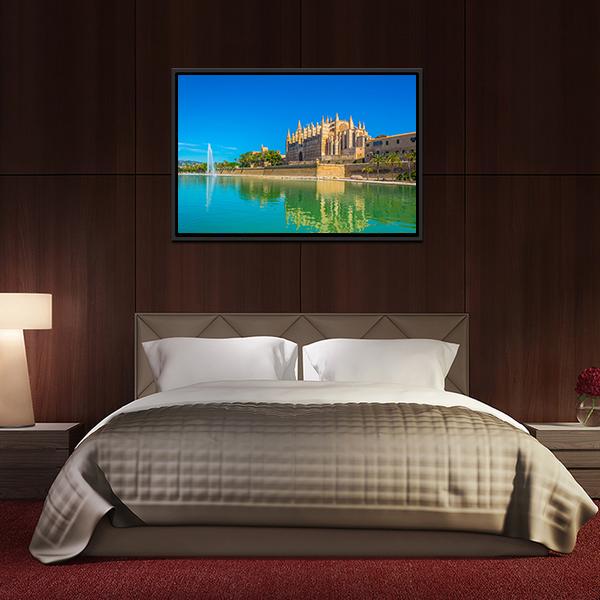 Catedral de Mallorca Spain Canvas Wall Art-3 Horizontal-Gallery Wrap-25" x 16"-Tiaracle