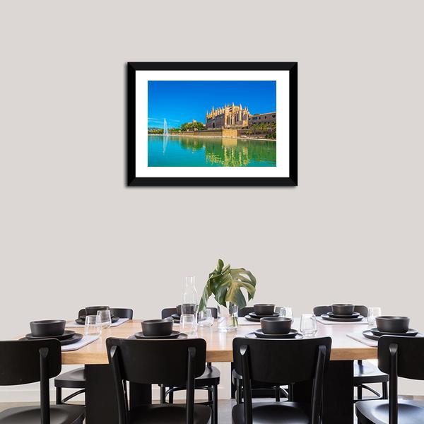 Catedral de Mallorca Spain Canvas Wall Art-3 Horizontal-Gallery Wrap-25" x 16"-Tiaracle