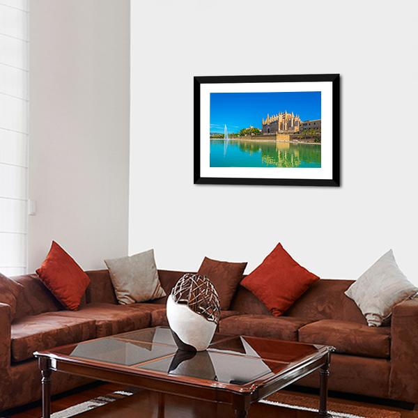 Catedral de Mallorca Spain Canvas Wall Art-3 Horizontal-Gallery Wrap-25" x 16"-Tiaracle