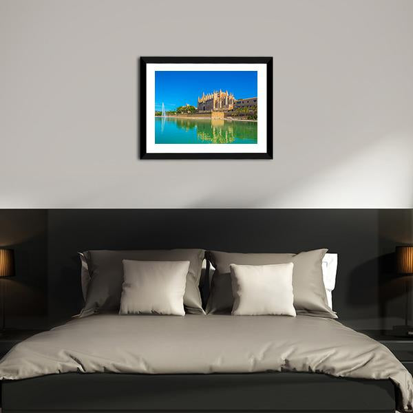 Catedral de Mallorca Spain Canvas Wall Art-3 Horizontal-Gallery Wrap-25" x 16"-Tiaracle