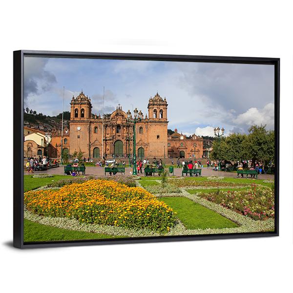 Cathedral Basilica Peru Canvas Wall Art-3 Horizontal-Gallery Wrap-25" x 16"-Tiaracle