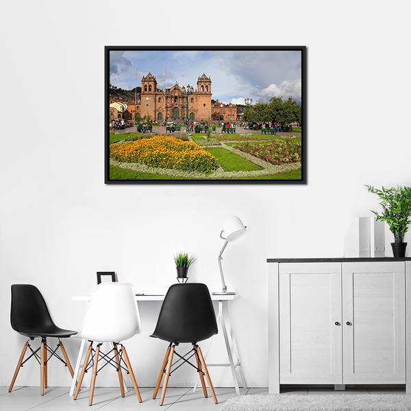 Cathedral Basilica Peru Canvas Wall Art-3 Horizontal-Gallery Wrap-25" x 16"-Tiaracle