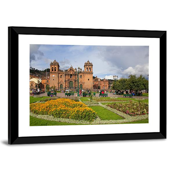 Cathedral Basilica Peru Canvas Wall Art-3 Horizontal-Gallery Wrap-25" x 16"-Tiaracle