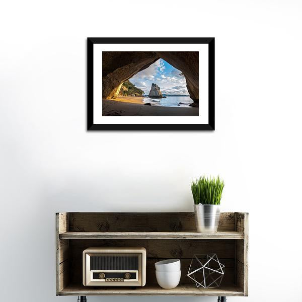 Cathedral Cave At Sunrise Canvas Wall Art-3 Horizontal-Gallery Wrap-25" x 16"-Tiaracle