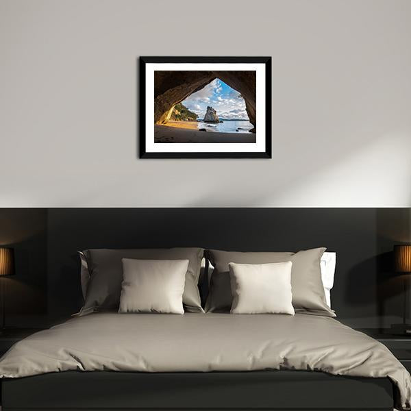 Cathedral Cave At Sunrise Canvas Wall Art-3 Horizontal-Gallery Wrap-25" x 16"-Tiaracle