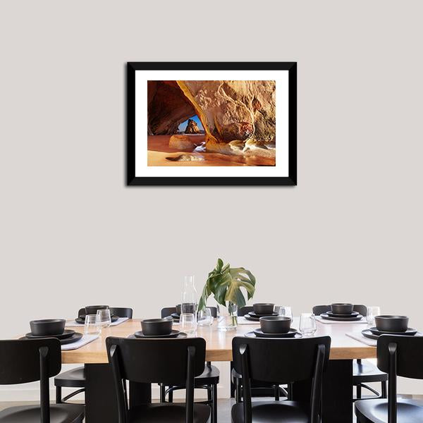 Cathedral Cave New Zealand Canvas Wall Art-1 Piece-Framed Print-20" x 16"-Tiaracle