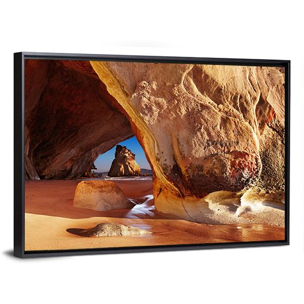 Cathedral Cave New Zealand Canvas Wall Art-3 Horizontal-Gallery Wrap-25" x 16"-Tiaracle