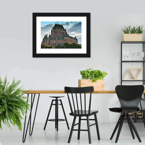 Chateau De Frontenac Canvas Wall Art-1 Piece-Framed Print-20" x 16"-Tiaracle
