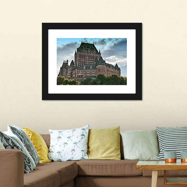 Chateau De Frontenac Canvas Wall Art-1 Piece-Framed Print-20" x 16"-Tiaracle