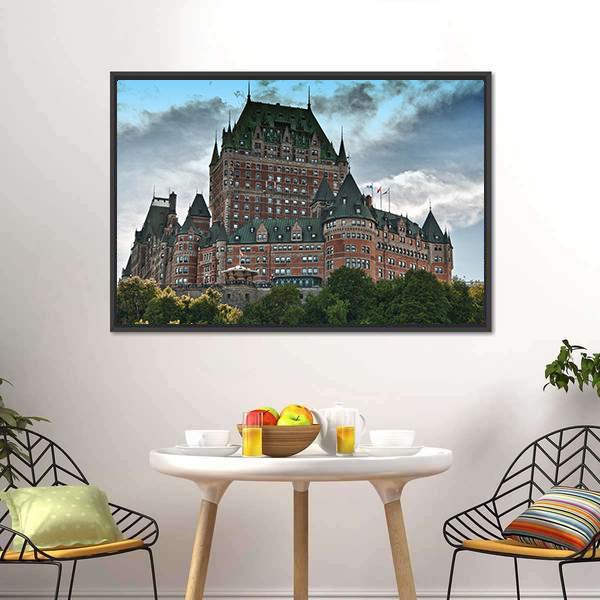 Chateau De Frontenac Canvas Wall Art-3 Horizontal-Gallery Wrap-25" x 16"-Tiaracle