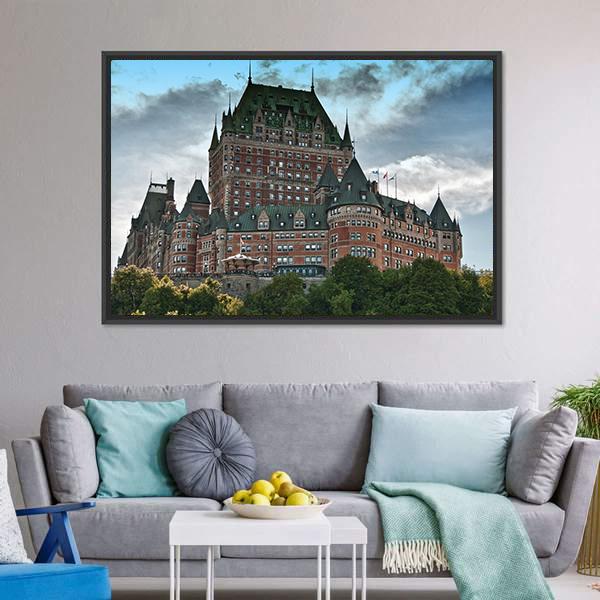Chateau De Frontenac Canvas Wall Art-3 Horizontal-Gallery Wrap-25" x 16"-Tiaracle