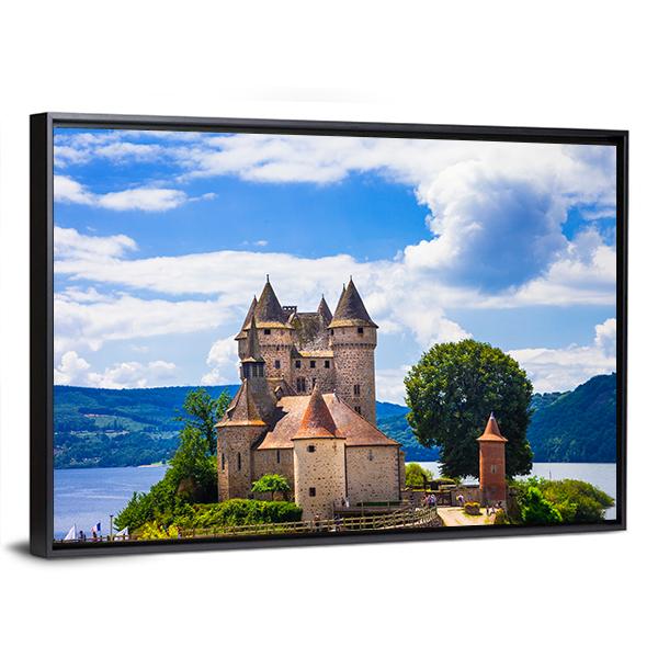 Chateau De Val Canvas Wall Art-1 Piece-Floating Frame-36" x 24"-Tiaracle