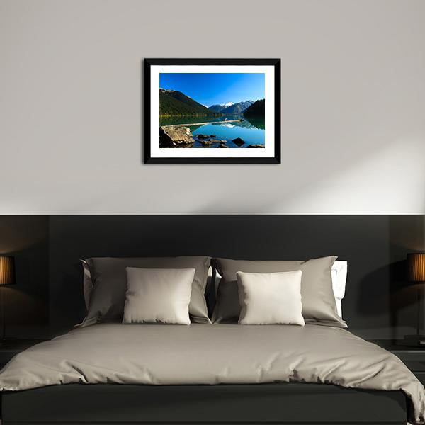 Cheakamus Lake Canvas Wall Art-1 Piece-Framed Print-20" x 16"-Tiaracle