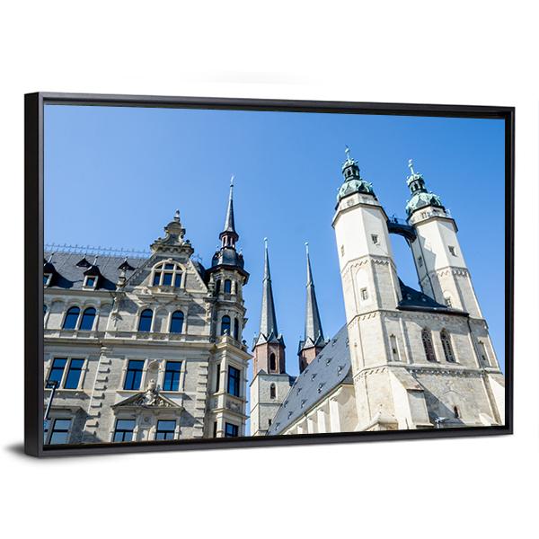 Church In Halle Canvas Wall Art-3 Horizontal-Gallery Wrap-25" x 16"-Tiaracle