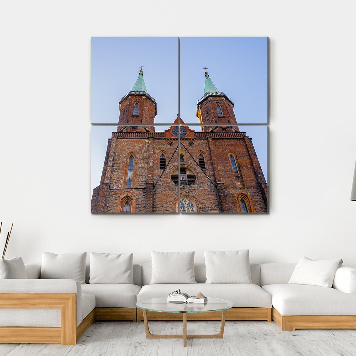 Church Of Virgin Mary Poland Canvas Wall Art-4 Square-Gallery Wrap-17" x 17"-Tiaracle