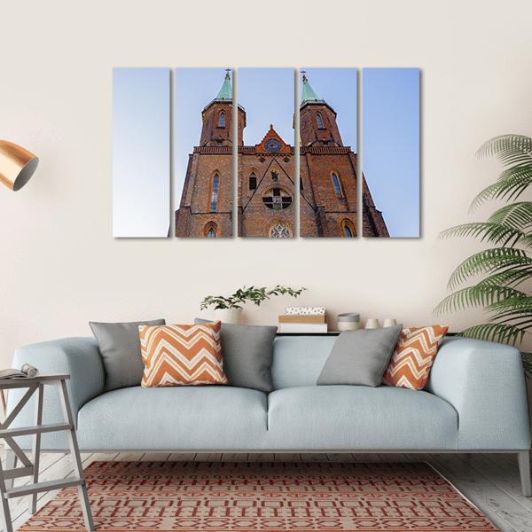 Church Of Virgin Mary Poland Canvas Wall Art-5 Horizontal-Gallery Wrap-22" x 12"-Tiaracle