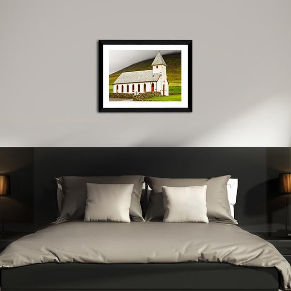 Church On Sandoy Denmark Canvas Wall Art-3 Horizontal-Gallery Wrap-25" x 16"-Tiaracle