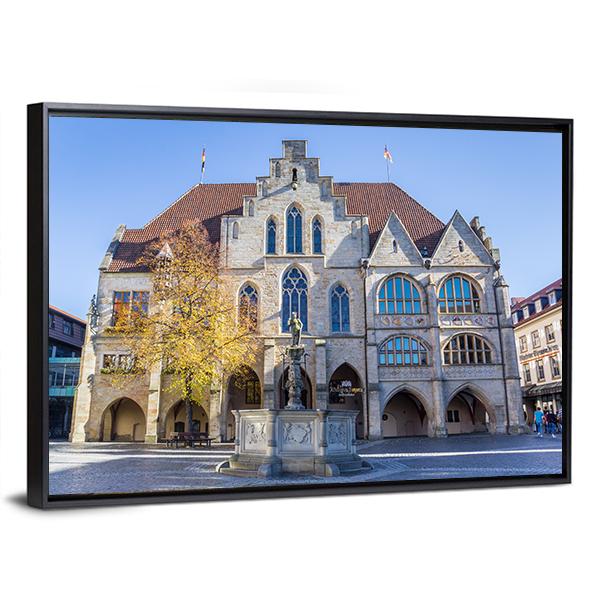City Hall In Hildesheim Canvas Wall Art-1 Piece-Floating Frame-24" x 16"-Tiaracle
