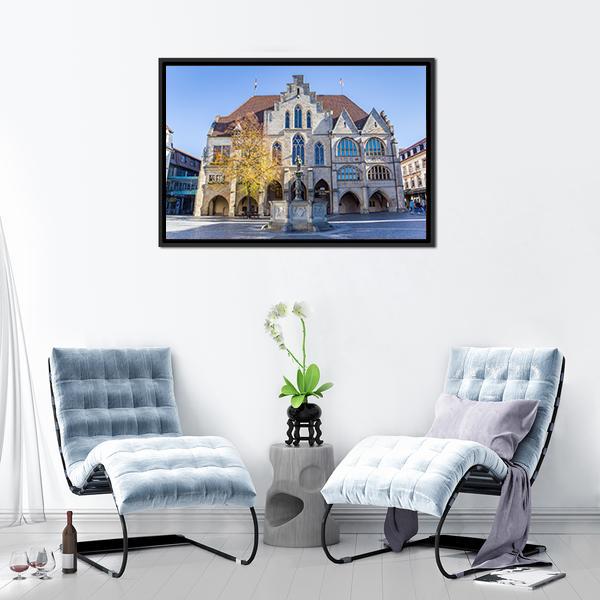 City Hall In Hildesheim Canvas Wall Art-1 Piece-Floating Frame-36" x 24"-Tiaracle