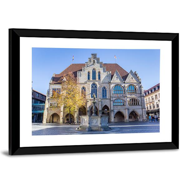 City Hall In Hildesheim Canvas Wall Art-1 Piece-Framed Print-42" x 14"-Tiaracle