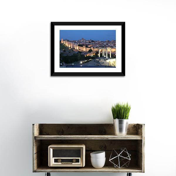 City Of Avila Spain Canvas Wall Art-3 Horizontal-Gallery Wrap-25" x 16"-Tiaracle