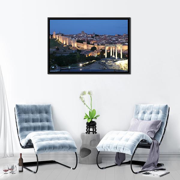 City Of Avila Spain Canvas Wall Art-3 Horizontal-Gallery Wrap-25" x 16"-Tiaracle