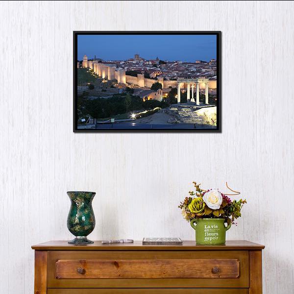 City Of Avila Spain Canvas Wall Art-3 Horizontal-Gallery Wrap-25" x 16"-Tiaracle