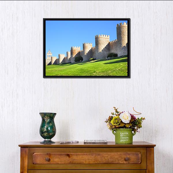 City Walls Of Avila Canvas Wall Art-5 Horizontal-Gallery Wrap-22" x 12"-Tiaracle