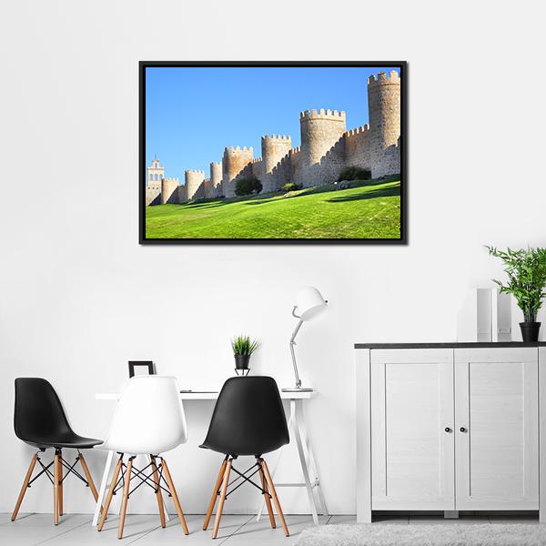 City Walls Of Avila Canvas Wall Art-5 Horizontal-Gallery Wrap-22" x 12"-Tiaracle