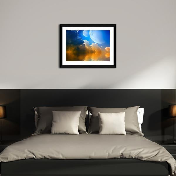 Clouds With Planets Canvas Wall Art-3 Horizontal-Gallery Wrap-25" x 16"-Tiaracle