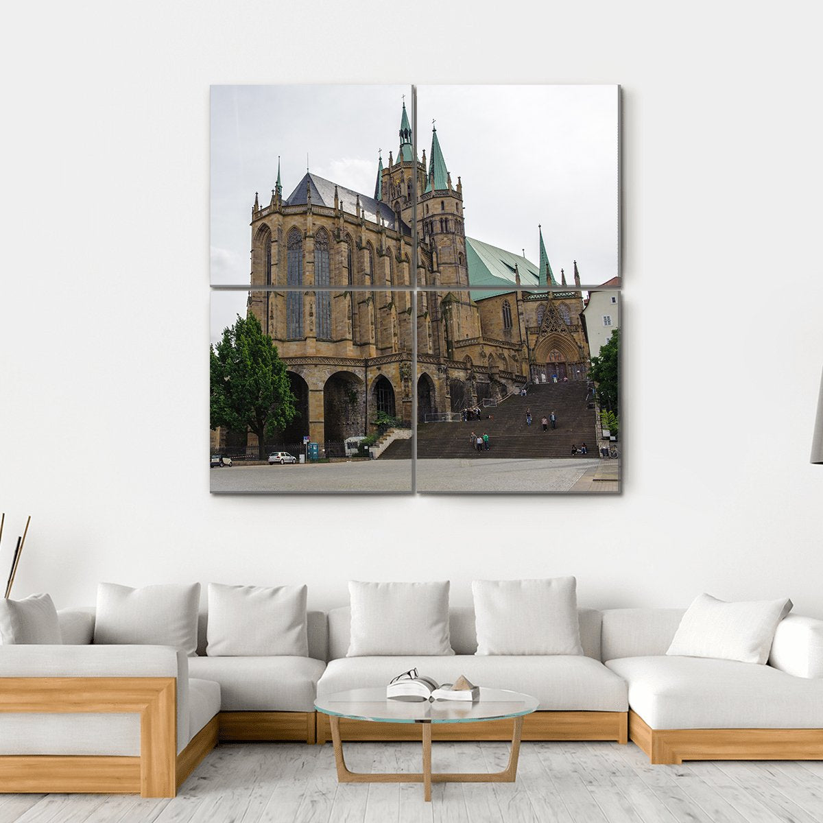 Collegiate Church Canvas Wall Art-4 Square-Gallery Wrap-17" x 17"-Tiaracle