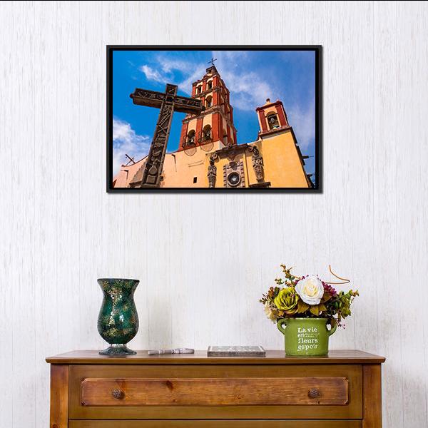 Colonial Traditional Church Canvas Wall Art-3 Horizontal-Gallery Wrap-25" x 16"-Tiaracle