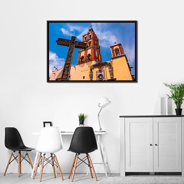 Colonial Traditional Church Canvas Wall Art-3 Horizontal-Gallery Wrap-25" x 16"-Tiaracle