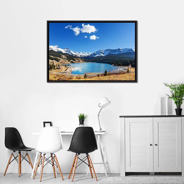 Colorado Rocky Mountains Lake Canvas Wall Art-3 Horizontal-Gallery Wrap-25" x 16"-Tiaracle