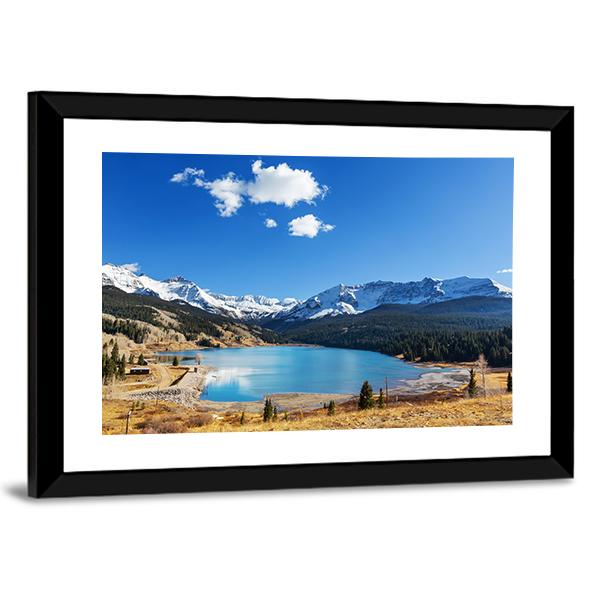 Colorado Rocky Mountains Lake Canvas Wall Art-3 Horizontal-Gallery Wrap-25" x 16"-Tiaracle