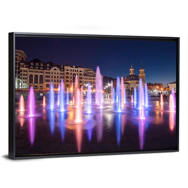 Colorful Fountains Canvas Wall Art-5 Horizontal-Gallery Wrap-22" x 12"-Tiaracle