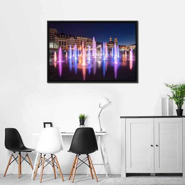 Colorful Fountains Canvas Wall Art-3 Horizontal-Gallery Wrap-25" x 16"-Tiaracle
