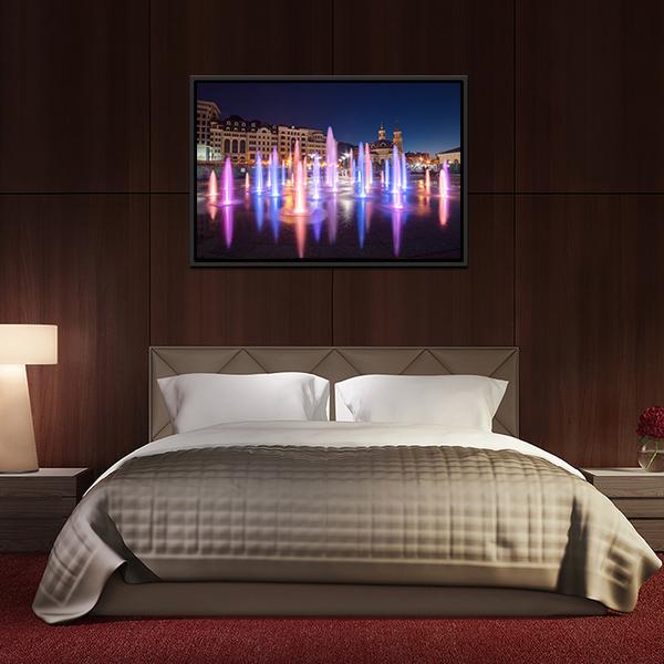 Colorful Fountains Canvas Wall Art-5 Horizontal-Gallery Wrap-22" x 12"-Tiaracle