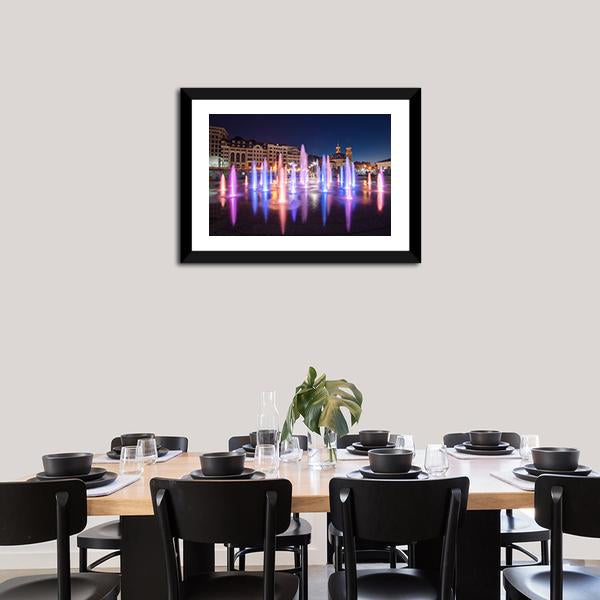 Colorful Fountains Canvas Wall Art-5 Horizontal-Gallery Wrap-22" x 12"-Tiaracle