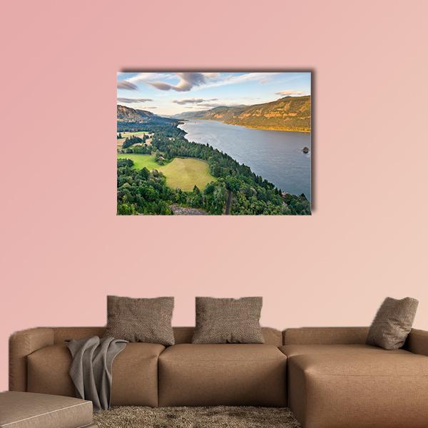 Columbia River Gorge Canvas Wall Art-1 Piece-Gallery Wrap-36" x 24"-Tiaracle