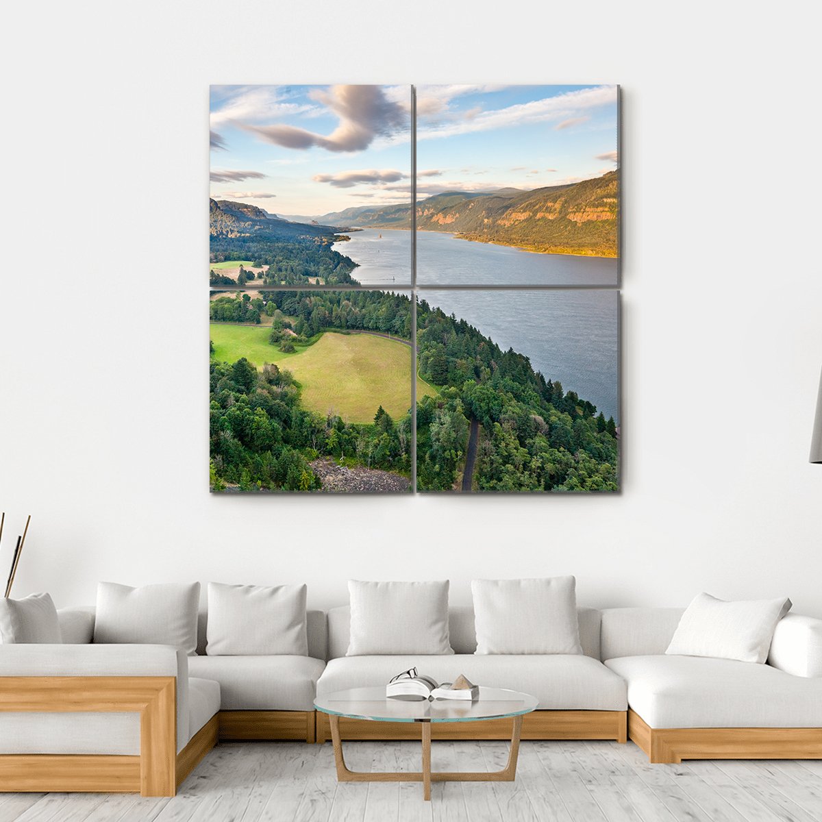 Columbia River Gorge Canvas Wall Art-4 Square-Gallery Wrap-17" x 17"-Tiaracle