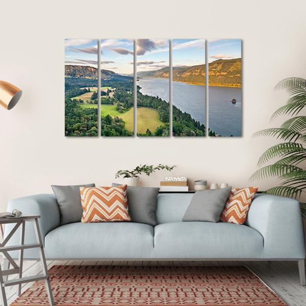 Columbia River Gorge Canvas Wall Art-5 Horizontal-Gallery Wrap-22" x 12"-Tiaracle